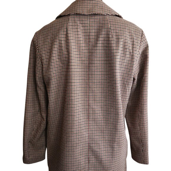 Ann Taylor Houndstooth Modern Blazer Open Front Jacket Pockets Size Small - Picture 6 of 9